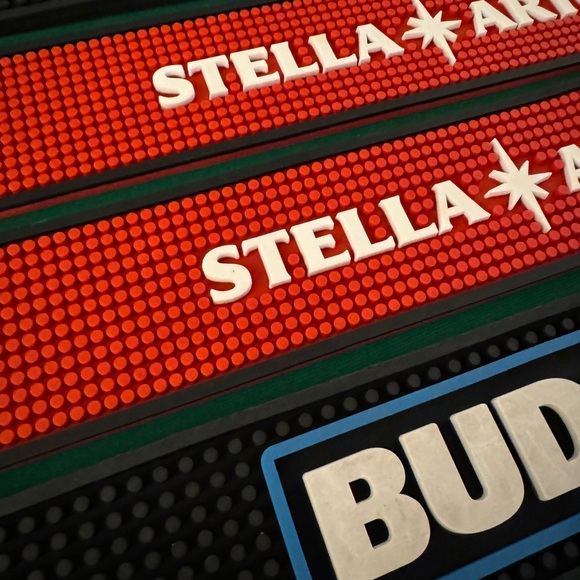 Professional Bar Spill Mats Bud Light Stella Artois - SET of 4 - Picture 5 of 10